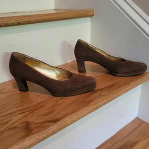 Escada Brown Suede Heels Made in Italy